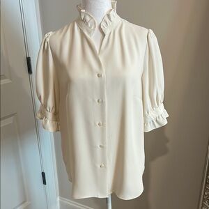 Elegant Ann Taylor Cream Women's Blouse